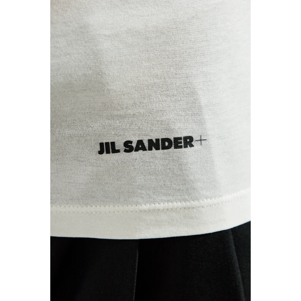 Jil Sander T-shirt met logo White Dames