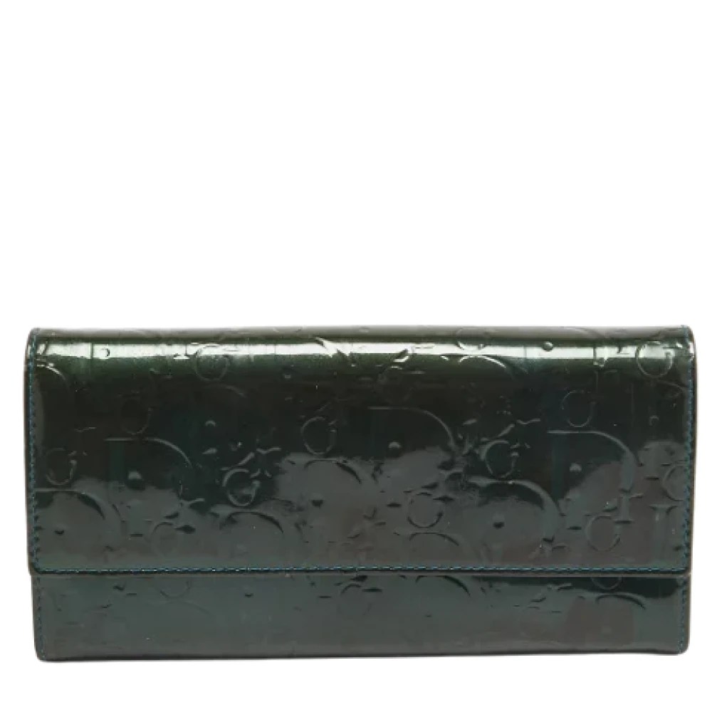 Dior Vintage Pre-owned Leather wallets Green Dames