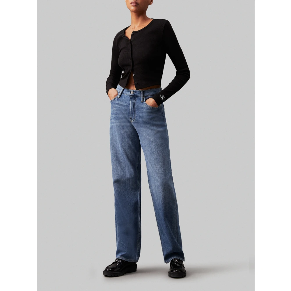 Calvin Klein Jeans Loose Fit High Waist Jeans Blue Dames