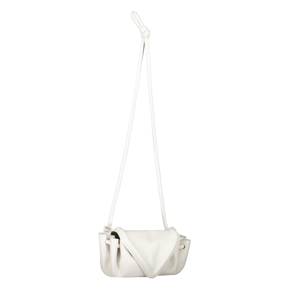 Bottega Veneta Leren Crossbody Tas White Dames