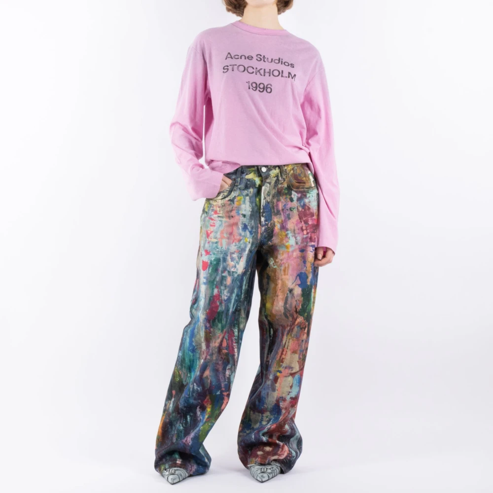 Acne Studios Roze Katoen Hennep T-Shirt Cl0197 Pink Dames