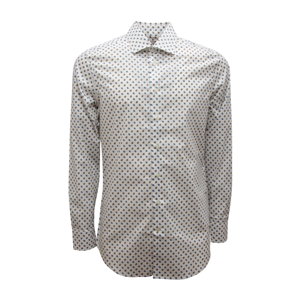 Etro Homme Blanc Chemises, Taille: M Chemise De Style Italien Avec Motif Fantaisie