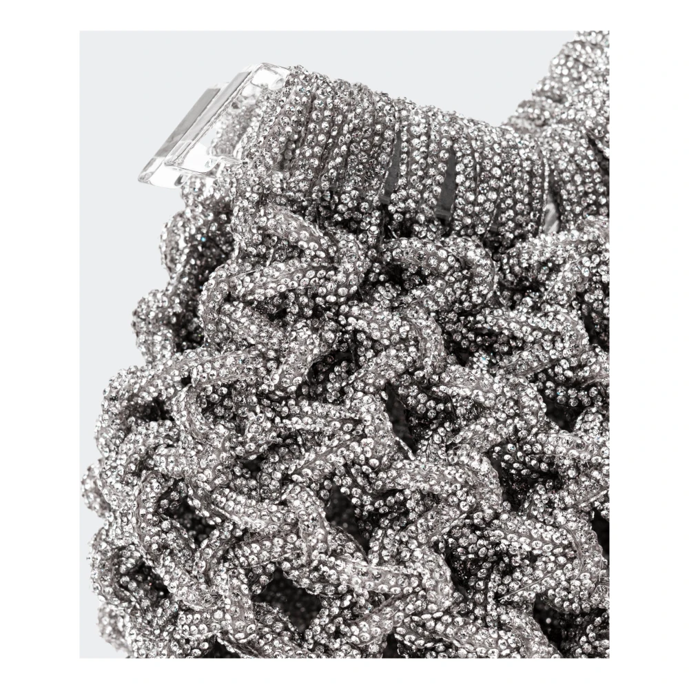 Hibourama Handgemaakte Kristallen Mini Clutch Gray Dames
