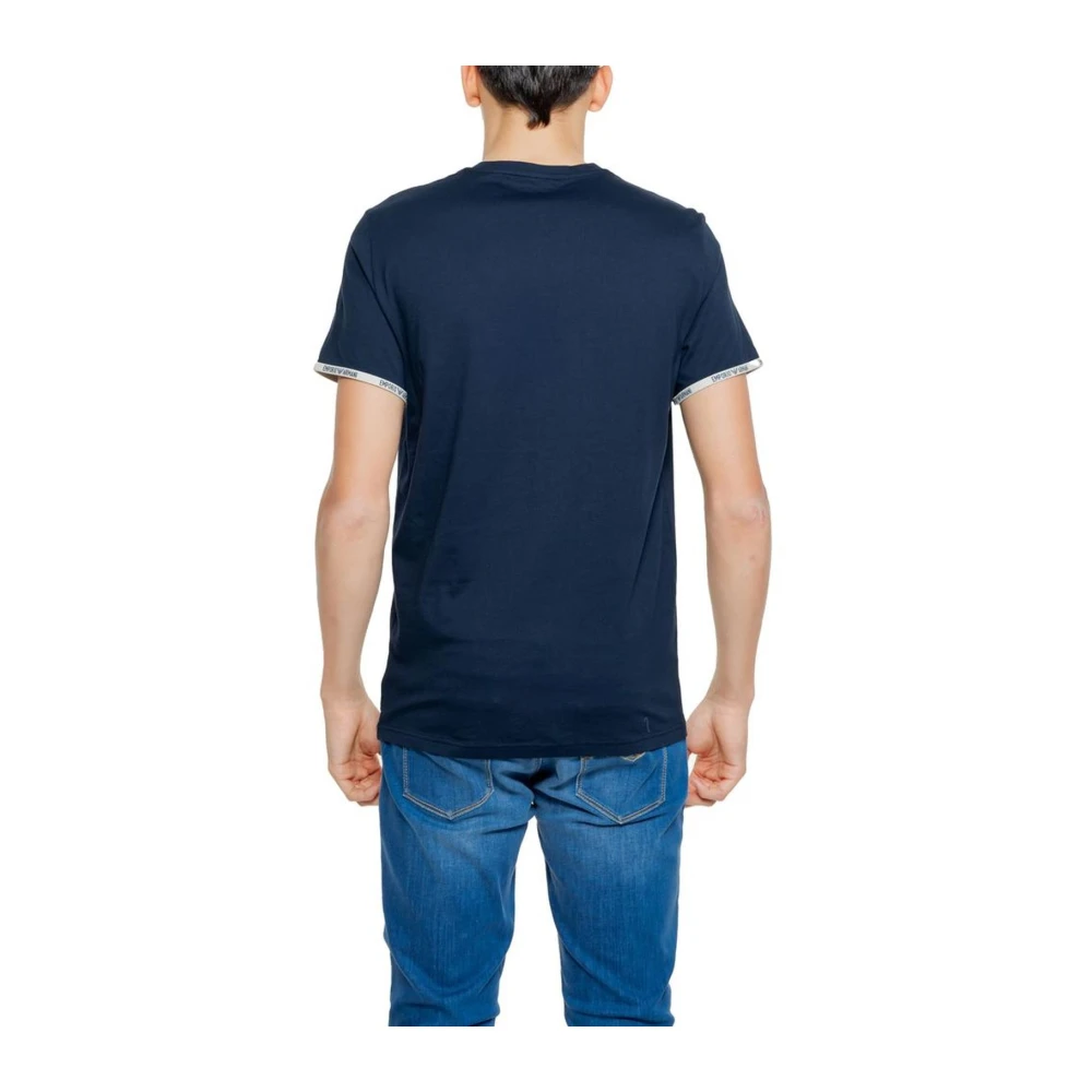 Emporio Armani Blauw Katoen Crew Neck T-Shirt Blue Heren