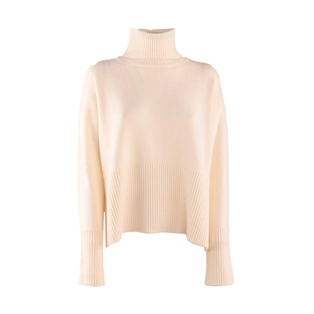 Dondup Wollen trui met geribbelde details Beige Dames