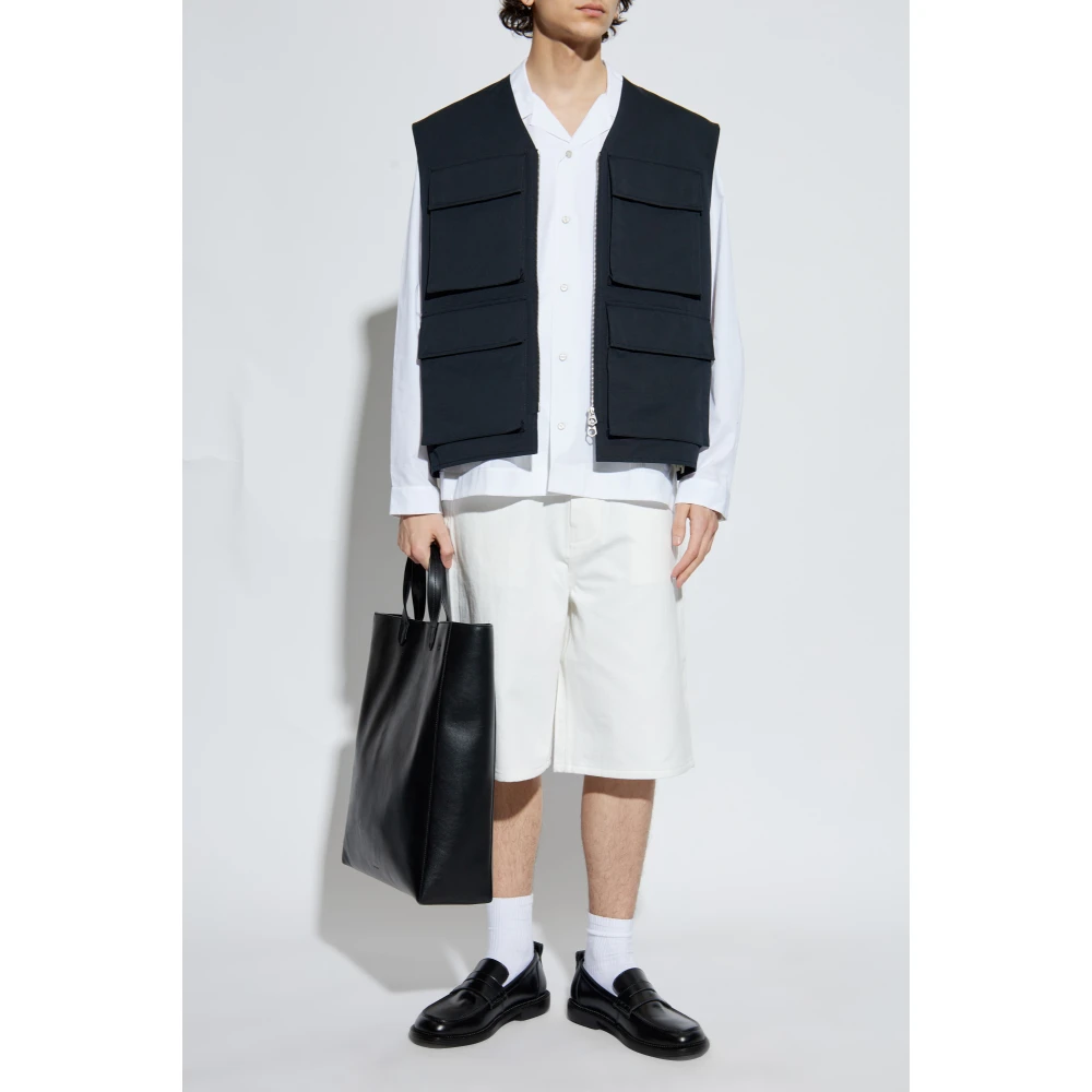 Jil Sander Vest met zijdeafwerking Black Heren
