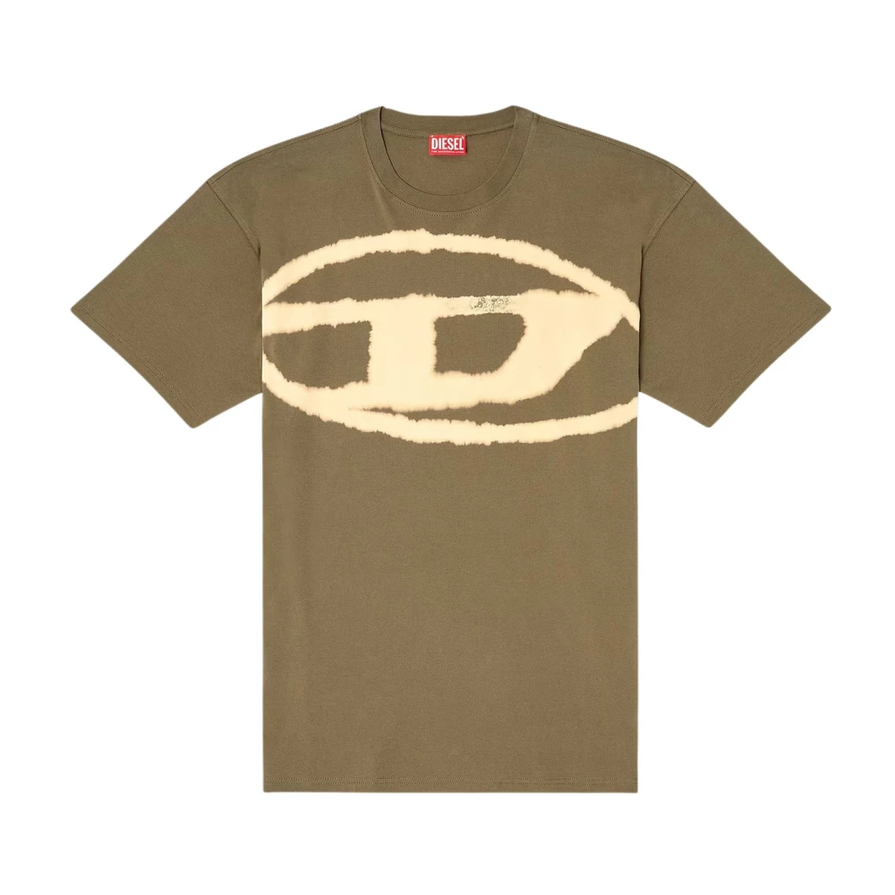 Diesel Herr Grön Toppar Xl, T-Boxt Bleach T-Shirt