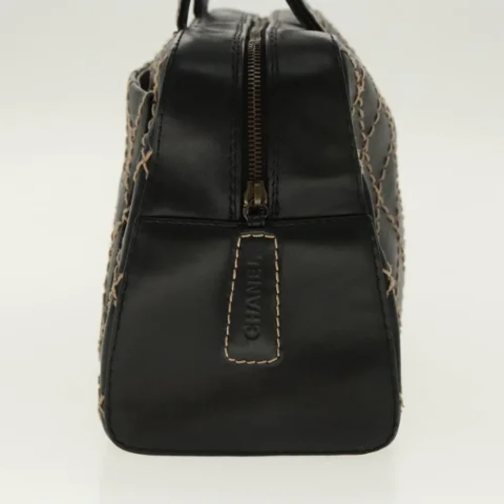 Chanel Vintage Pre-owned Leather handbags Black Dames