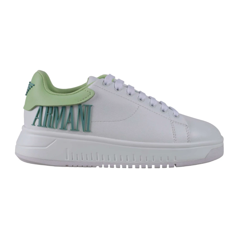 Emporio Armani Women's White Sneakers, 8 Uk, Low Top Trainers X3x024xr127c683