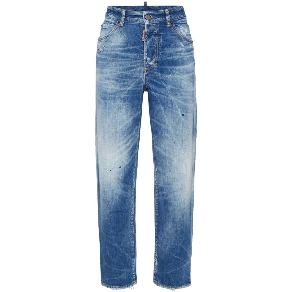 Dsquared2 Blue Straight Fit Jeans, Female, 3XS, Stylish Trousers For Men