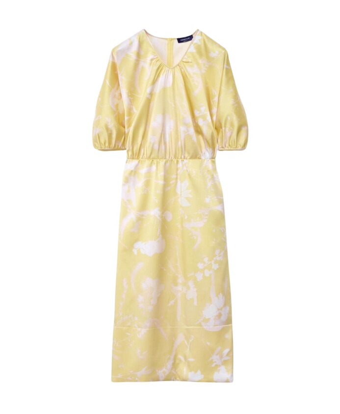 robe-midi-florale-jaune