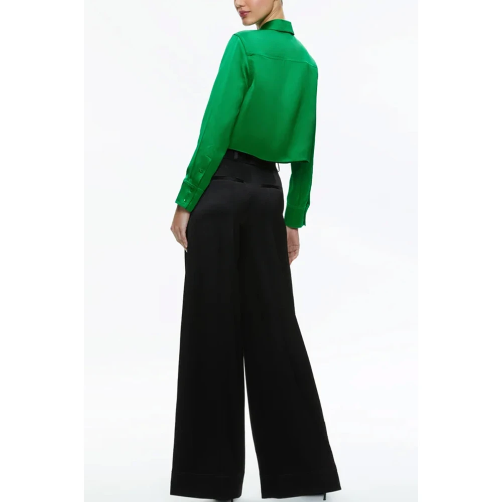 alice + olivia Smaragdgroene Klassieke Kraag Blouse Green Dames