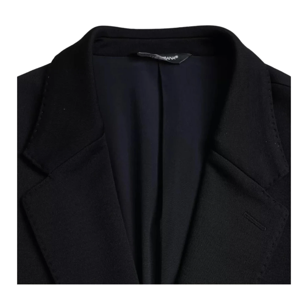 Dolce & Gabbana Blauwe Wol Single Breasted Blazer Jas Blue Heren