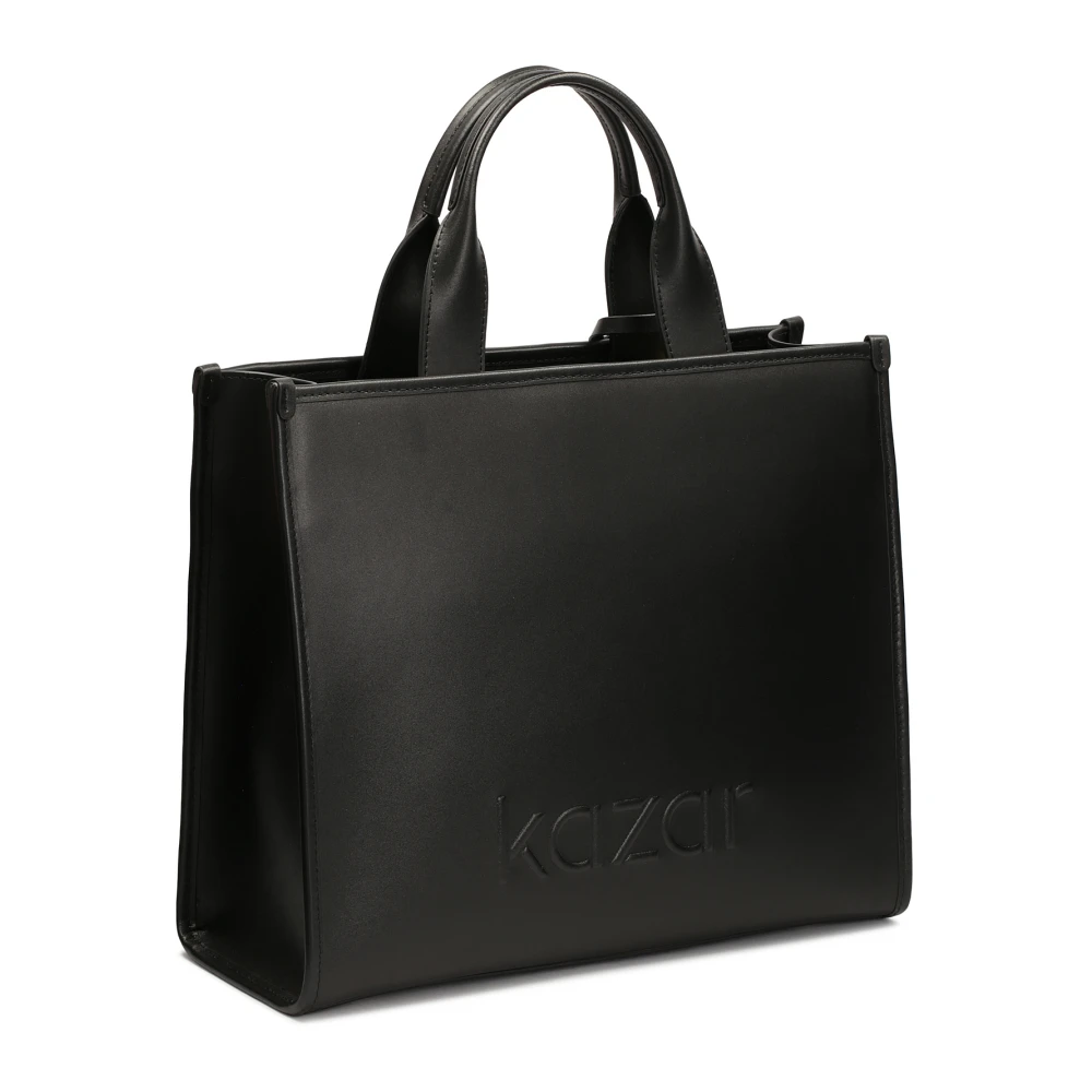 Kazar Grote Tote-tas met twee handvatten en band Black Dames