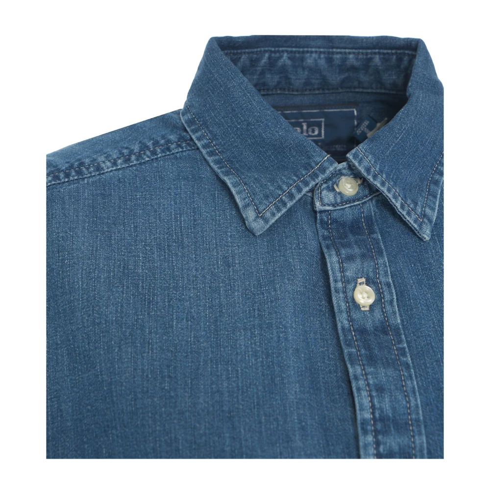 Polo Ralph Lauren Blauwe Oversize Denim Shirt Jas Blue Dames