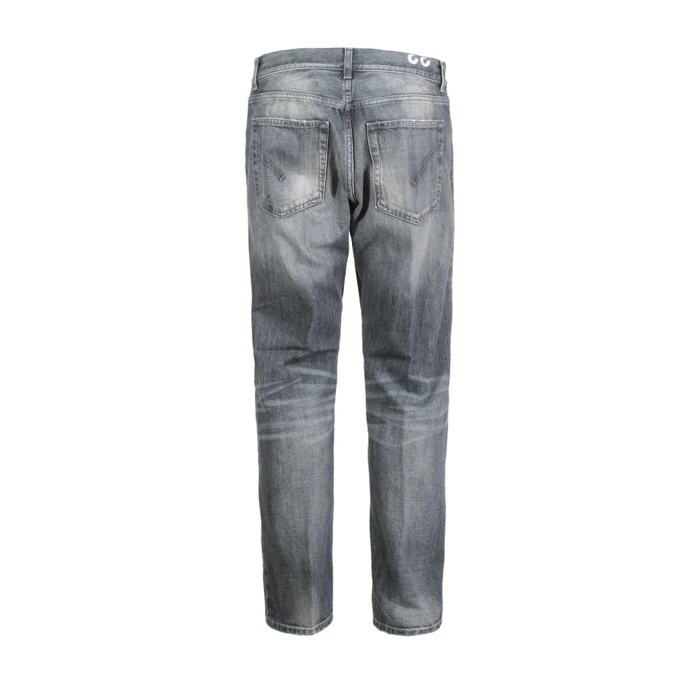 Dondup Slim Fit Grijze Jeans met Metalen Logo Gray Heren