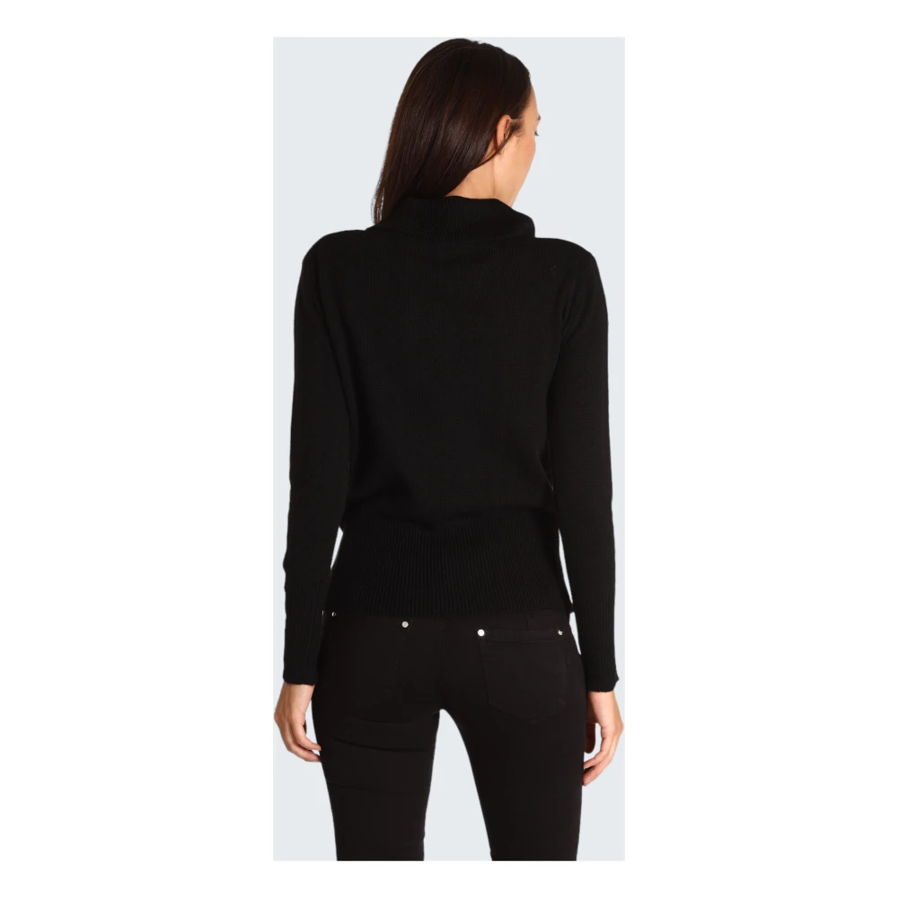 Alviero Martini 1a Classe Asymmetrische Zeilkraagtrui Zwart Black Dames