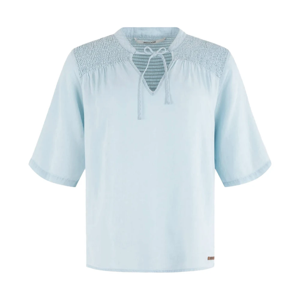 Moscow Korte Mouw Blouse Willy Blue Dames