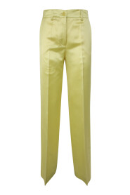 SATIN, VISCOSE AND LINEN TROUSERS