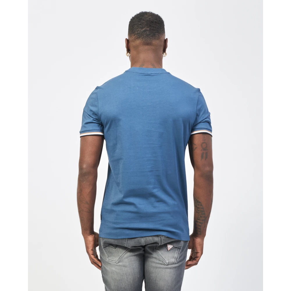Hugo Boss Blauw Gestreept T-shirt Thompson Regular Fit Blue Heren