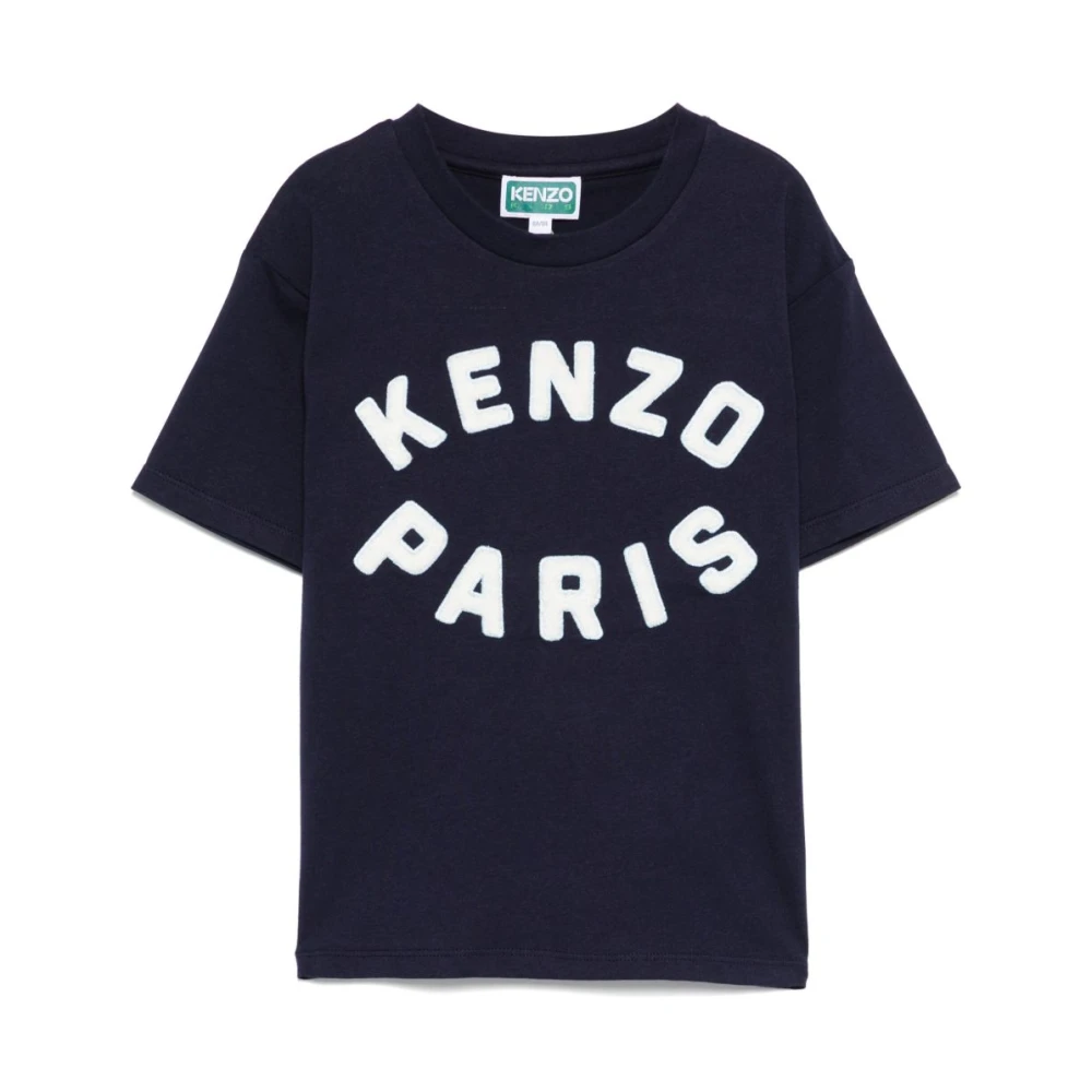 Kenzo Boys Blue T-Shirts,, Crew Neck Short Sleeve T-Shirt Size 12 Y