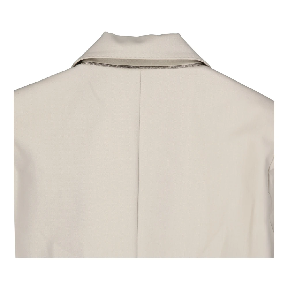 BRUNELLO CUCINELLI Wollen jas met lange mouwen Beige Dames
