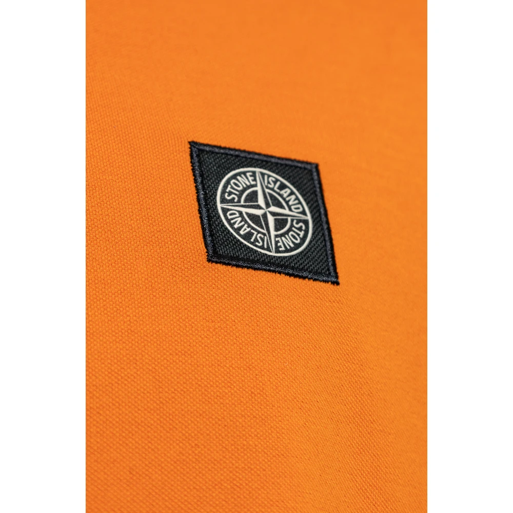 Stone Island Polo shirt met logo-patch Orange Heren