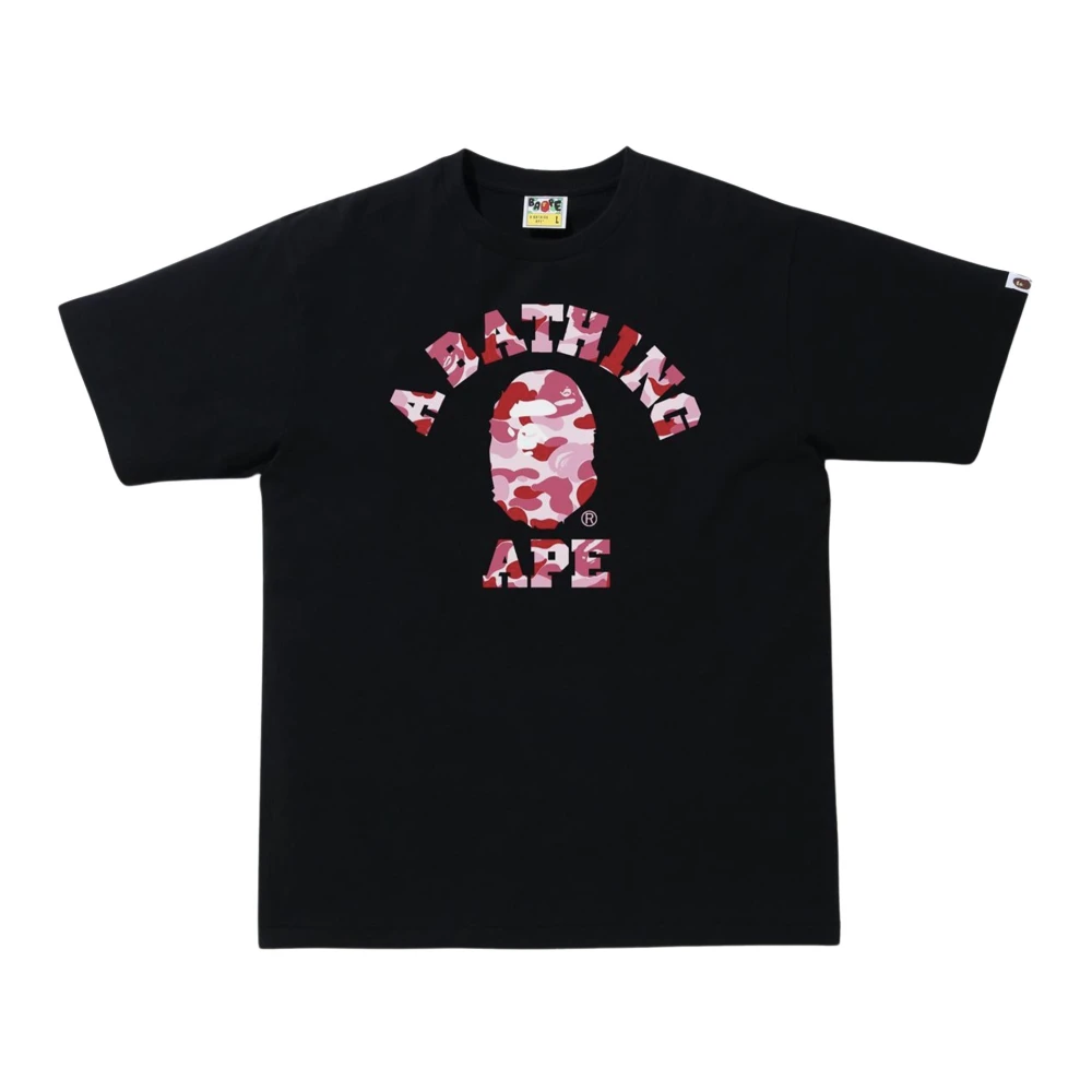 A Bathing APE ABC Camo College Tee Zwart Roze Black Heren