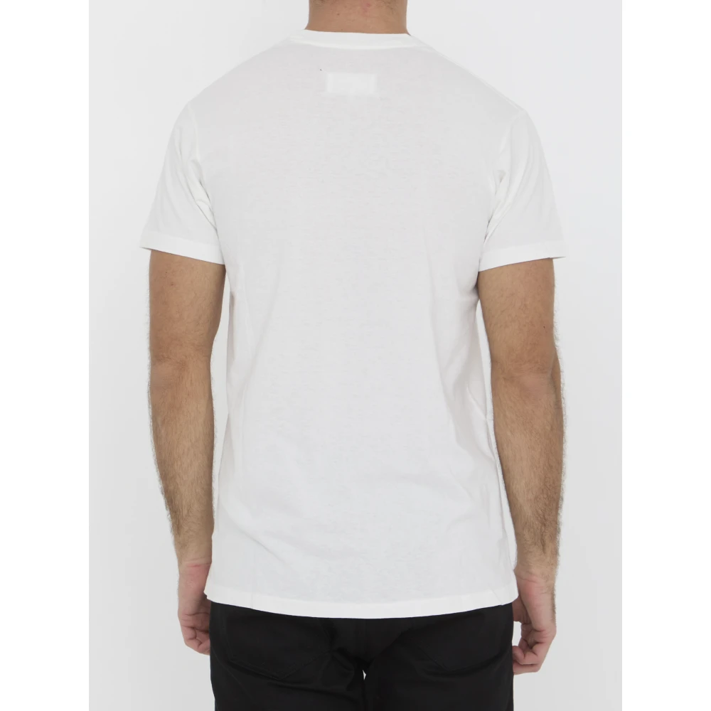 Maison Margiela Witte T-shirt met geborduurd logo White Heren