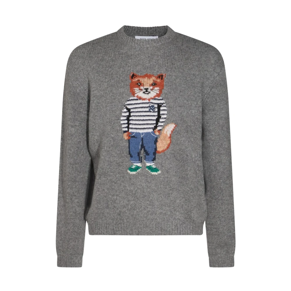 Maison Kitsuné Stijlvolle Sweaters Collectie Gray Heren