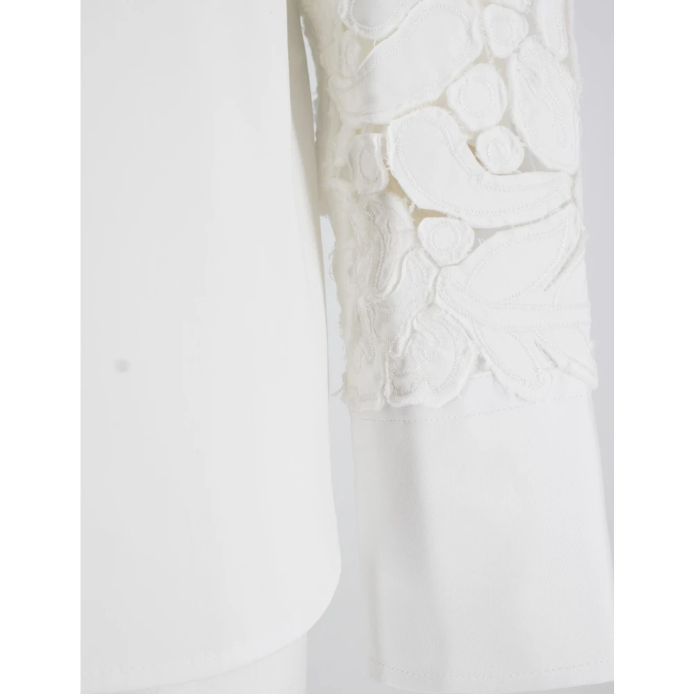 Ermanno Scervino Elegante Bloemenkant Shirt White Dames