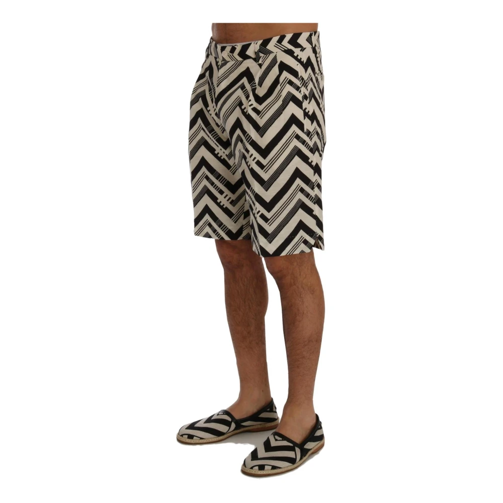 Dolce & Gabbana Gestreepte katoenen linnen shorts Multicolor Heren