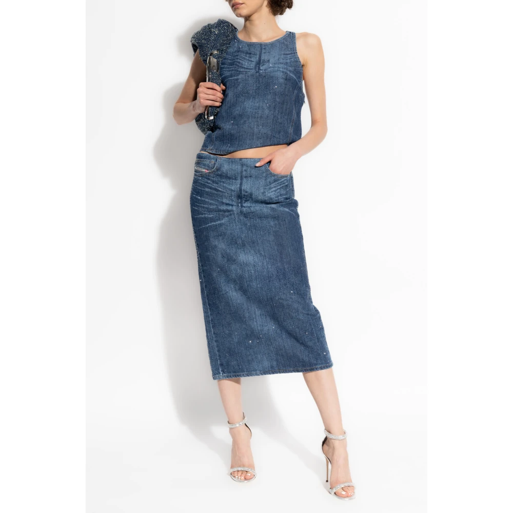 Diesel Top De-Plaque-S Blue Dames