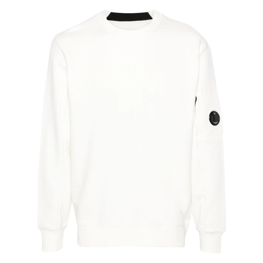 C.p. Company Men's White Sweatshirts, L, Gauze Crewneck Sweatshirt