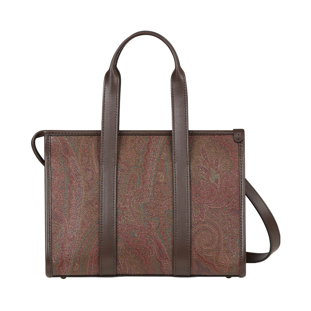 ETRO Paisley Jacquard Handtas met Leren Details Brown Dames