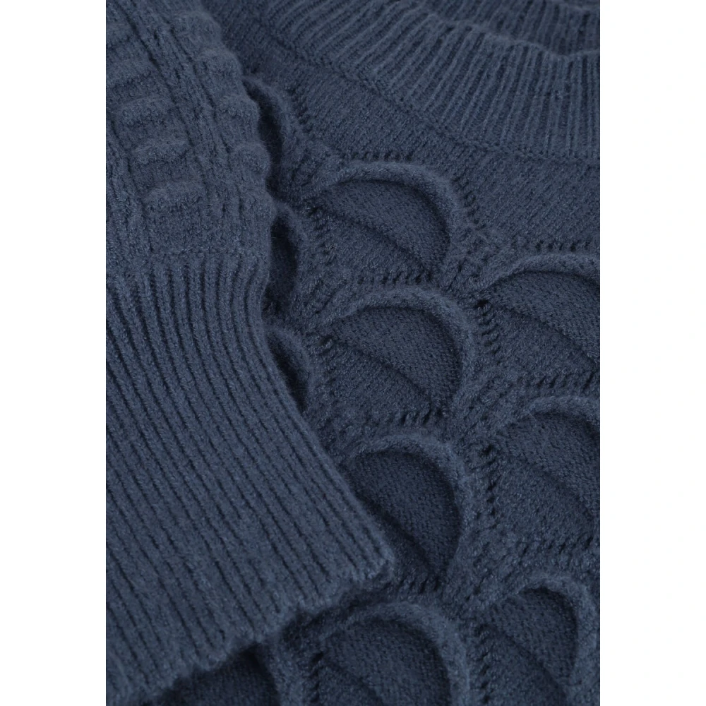 Object Blauwe Gebreide Pullover Trui Blue Dames