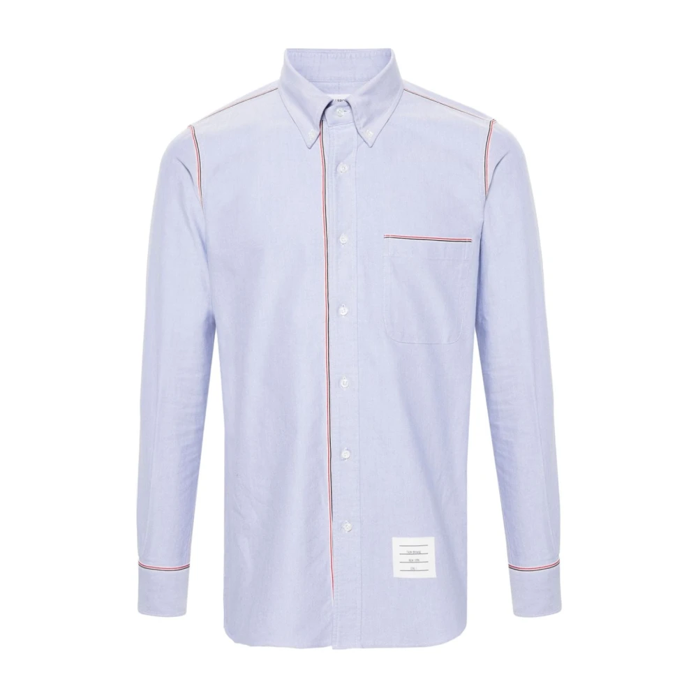 Thom Browne Klassieke Oxford Overhemd met Handtekeningdetails Blue Heren