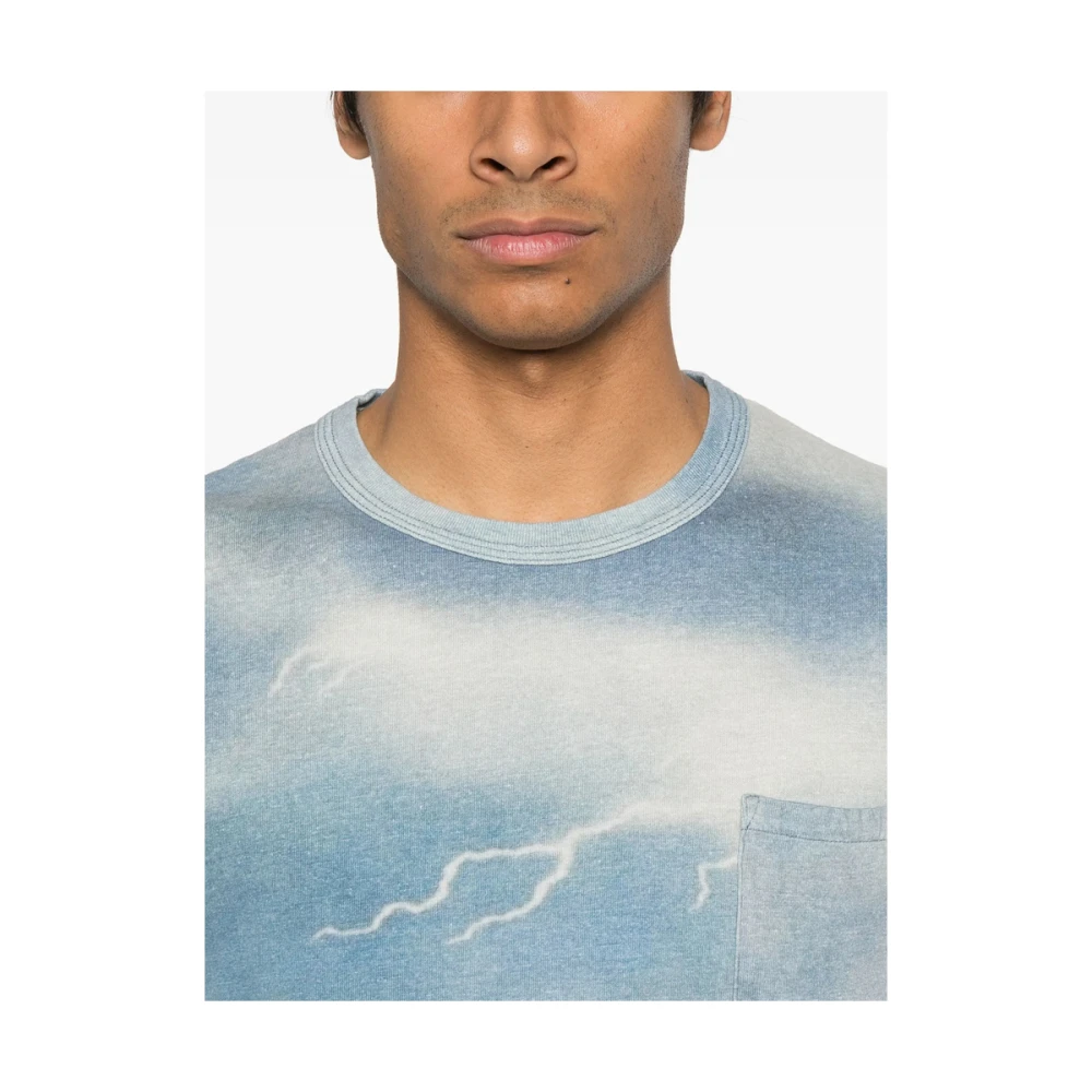 ERL Blauw T-shirt met borstzak en ronde hals Blue Heren