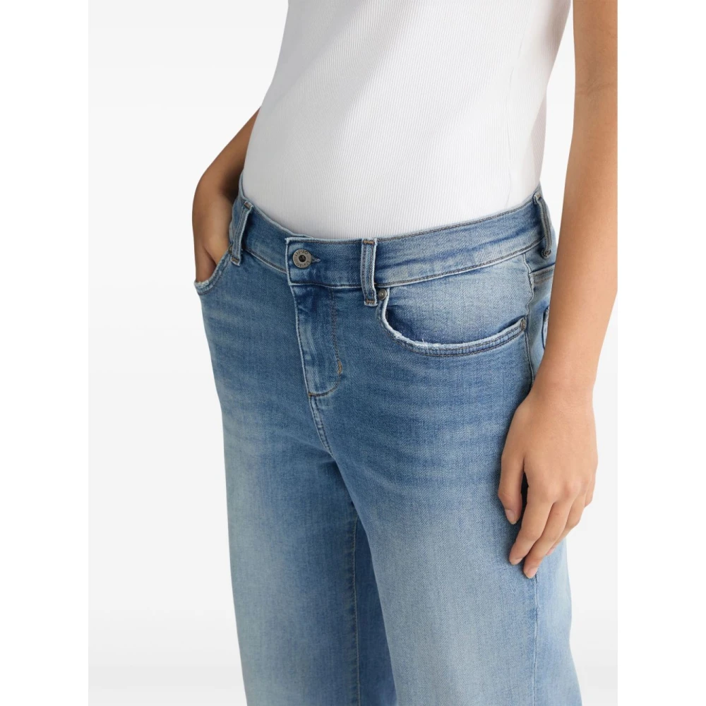 Liu Jo Blauwe Jeans met Whiskering Effect Blue Dames