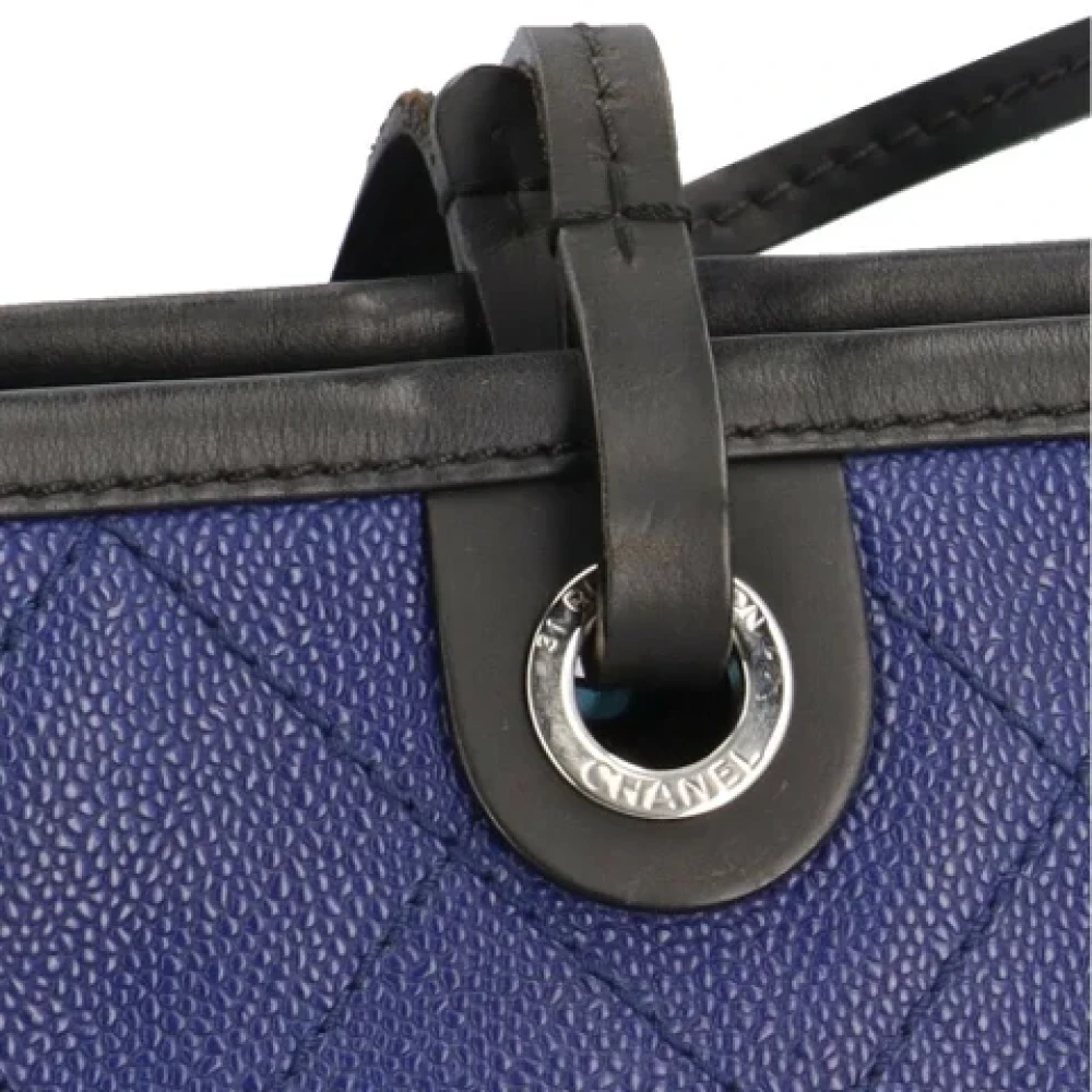 Chanel Vintage Pre-owned Leather totes Blue Dames
