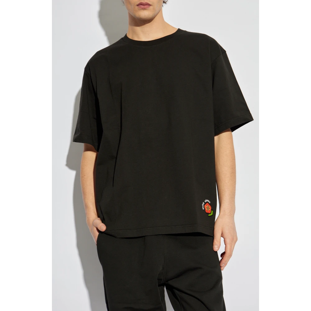 Kenzo T-shirt met geborduurd logo Black Heren