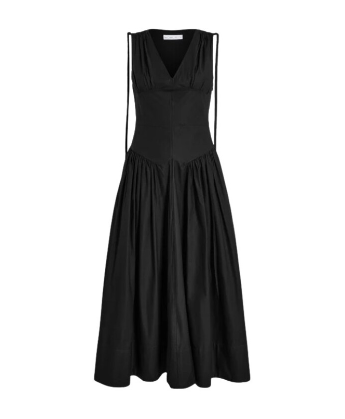 robe-silhouette-noire-a-bretelles-ajustables