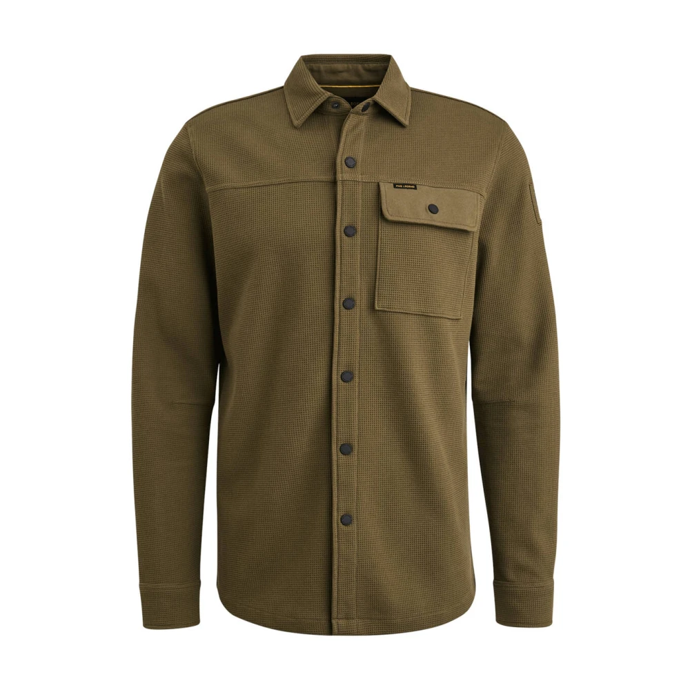 PME Legend Waffle Double Fabric Overshirt Green Heren