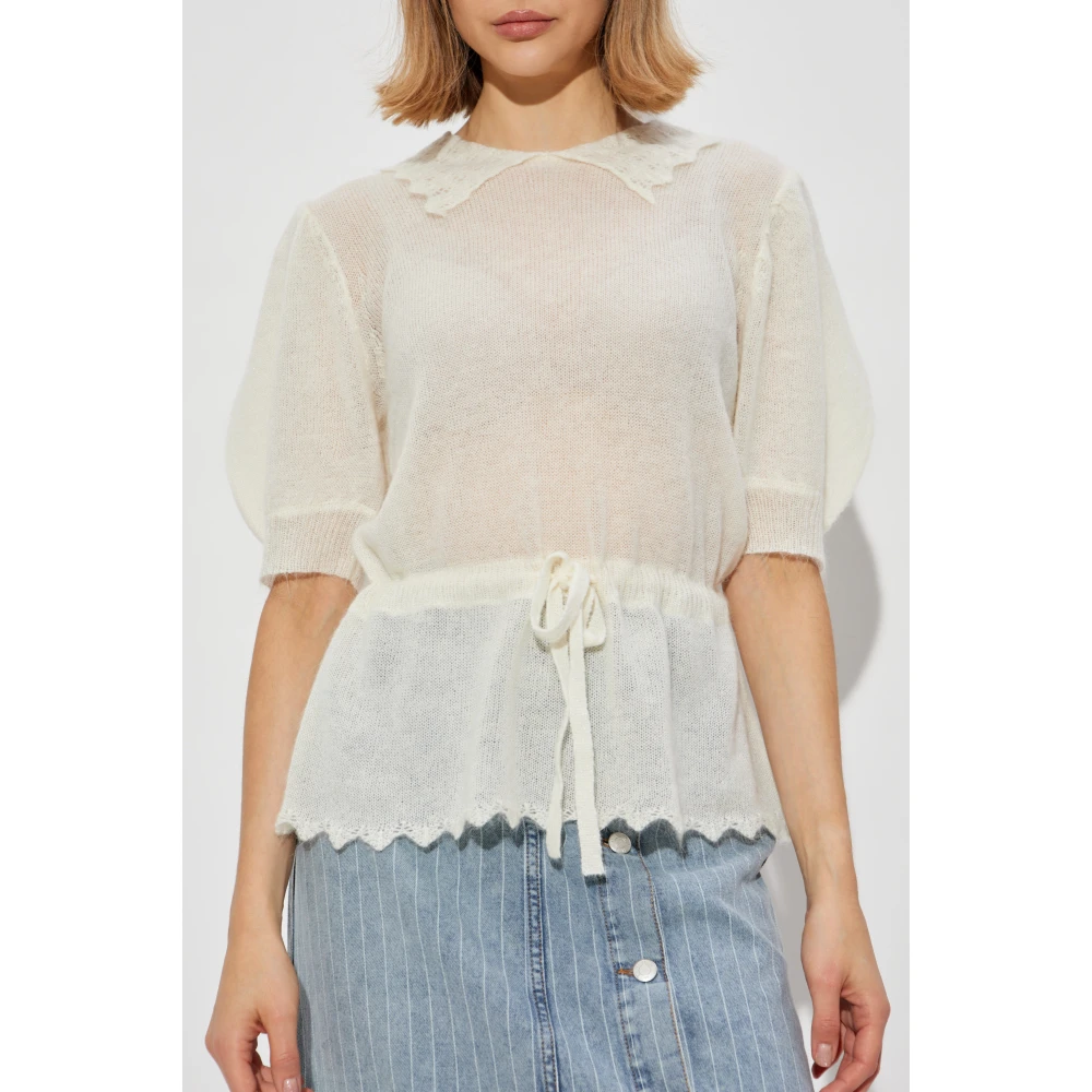 Munthe Gebreide top White Dames