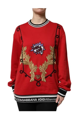 Queen Sequined Crew Neck Sweater