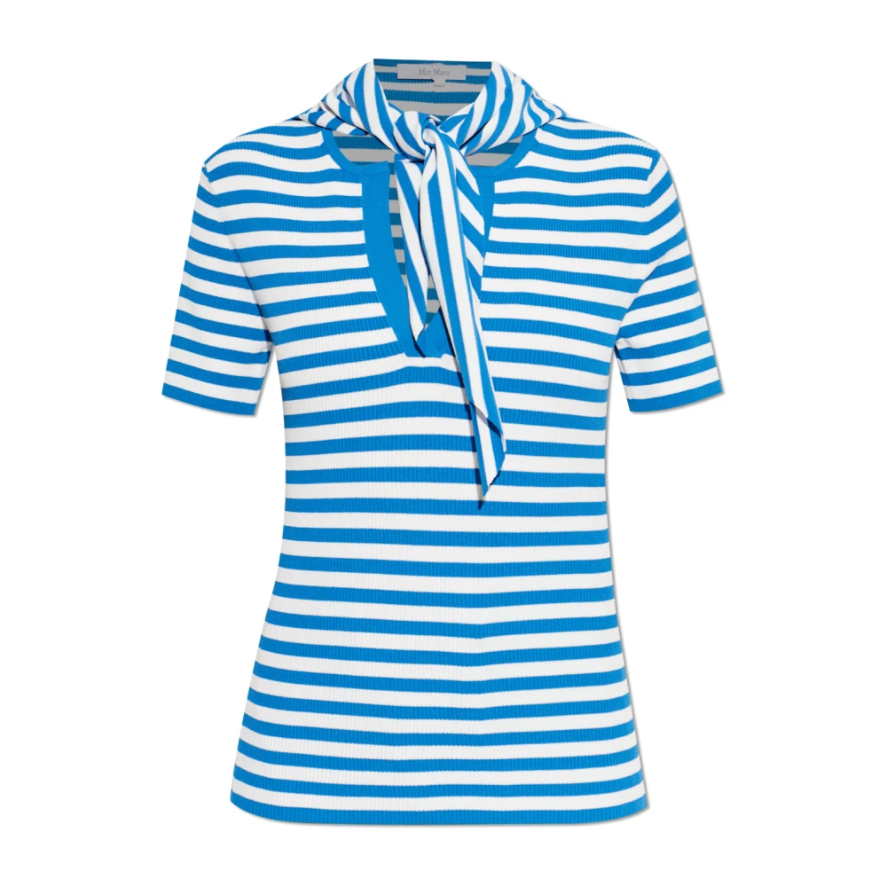 Max Mara Vrouw Blauw Tops Dames, Xs, Leer, Palmeti T-Shirt