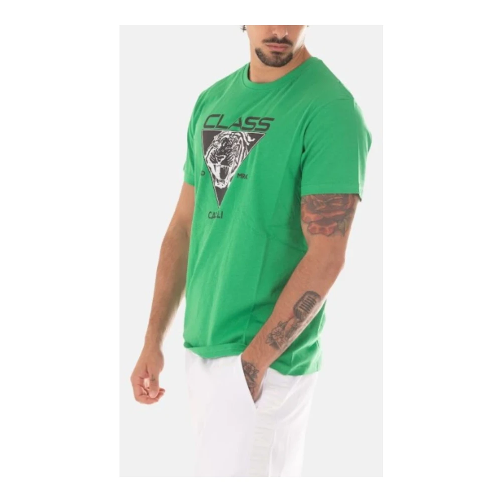 Just Cavalli Heren Logo T-shirt Green Heren