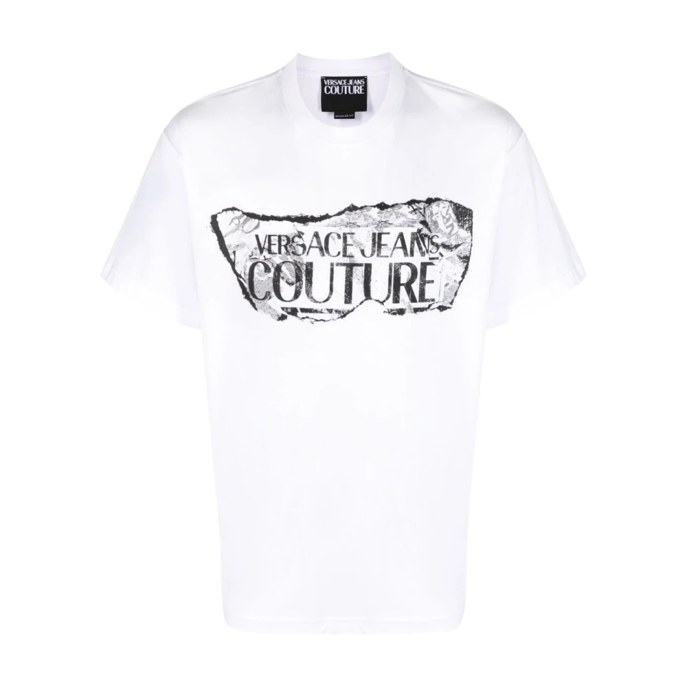 Versace Jeans Couture Grafische Print Wit T-shirt White Heren
