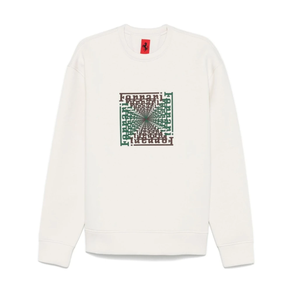 Hvit Logo Print Crew Neck Sweater