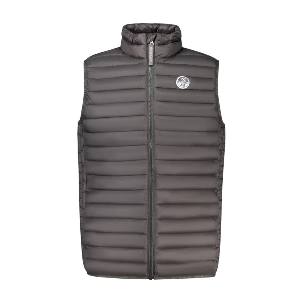 North Sails Men's Black Waistcoats, M, Polyamide Quilted Jacket With Zip Closure